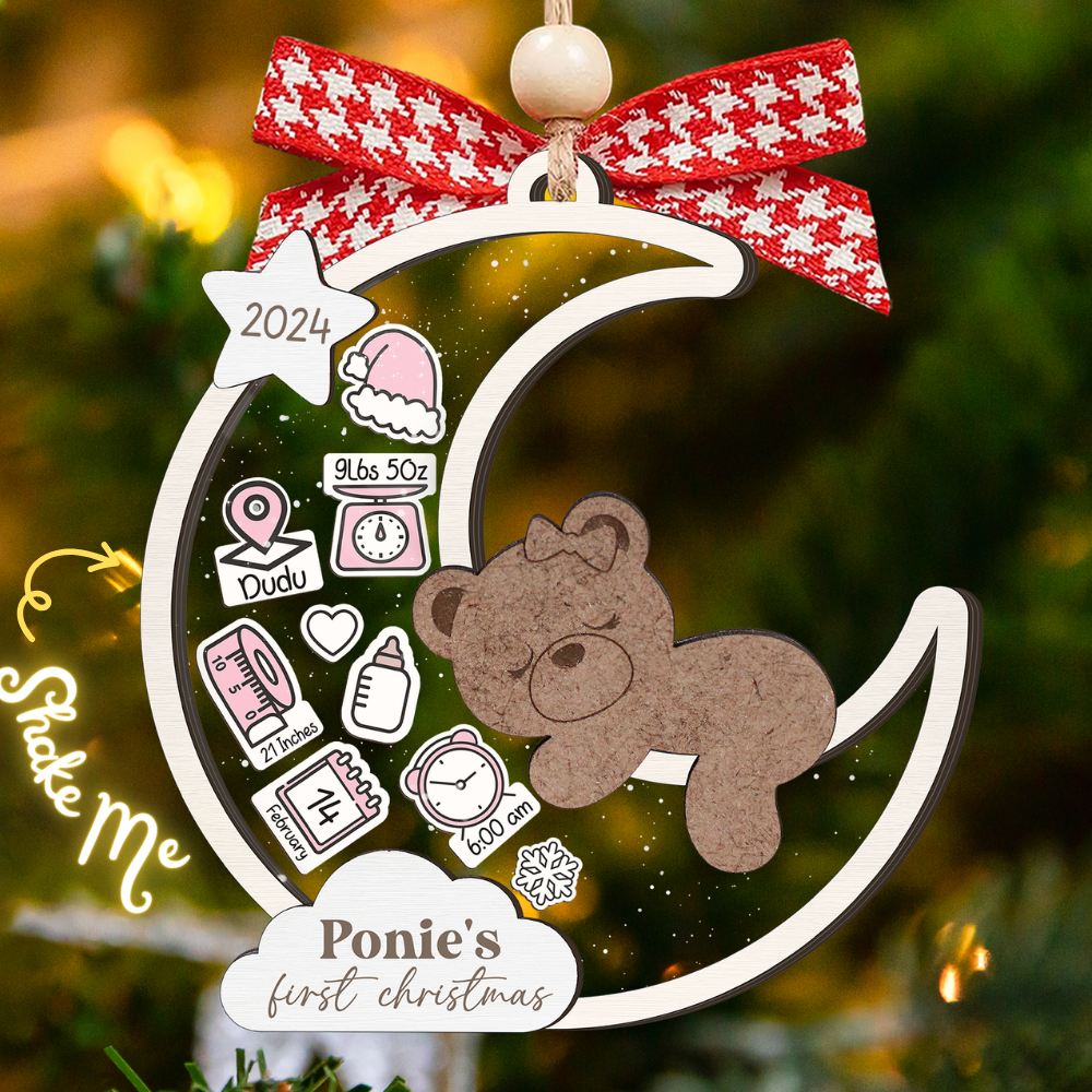Baby's 1st Christmas Ornament 2024, Personalized Babies First Christmas Ornament CF85 - Kindlytoys