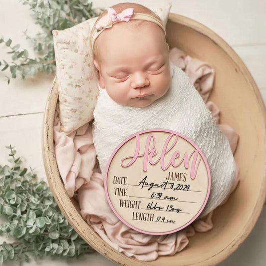 Birth Announcement Personalized Sign for Hospital, Newborn Birth Arrival Baby Name 3D Sign,Hello World Newborn Sign Baby Shower Gift BX04 - Kindlytoys