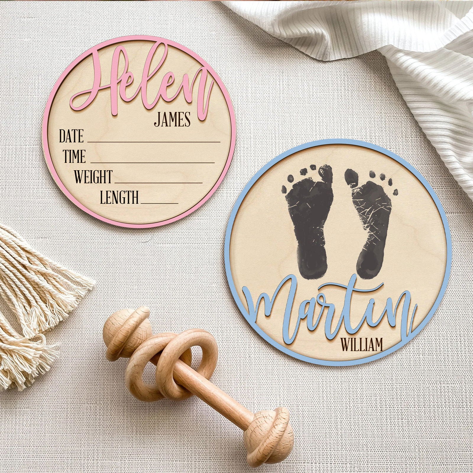 Birth Announcement Personalized Sign for Hospital, Newborn Birth Arrival Baby Name 3D Sign,Hello World Newborn Sign Baby Shower Gift BX04 - Kindlytoys