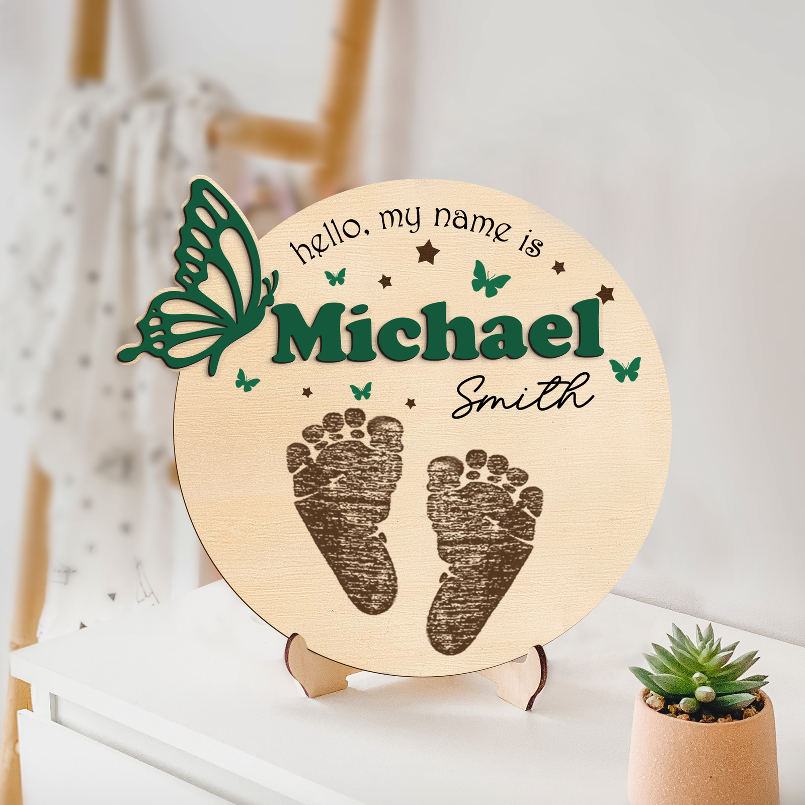 Birth Announcement Sign Personalized for Hospital, Newborn Birth Arrival Baby Name 3D Sign,Hello World Newborn Sign Baby Shower Gift BX01 - Kindlytoys