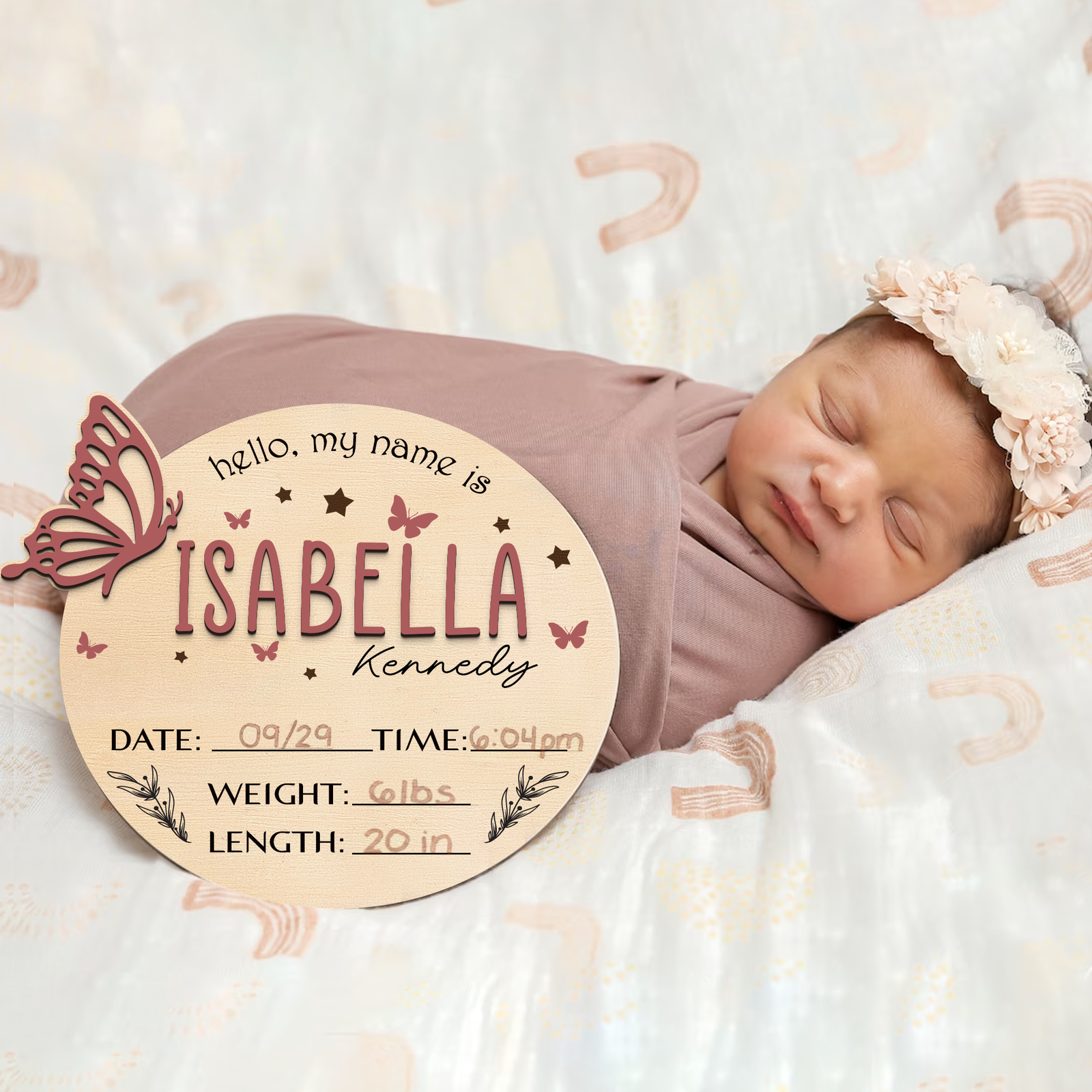 Birth Announcement Sign Personalized for Hospital, Newborn Birth Arrival Baby Name 3D Sign,Hello World Newborn Sign Baby Shower Gift BX01 - Kindlytoys