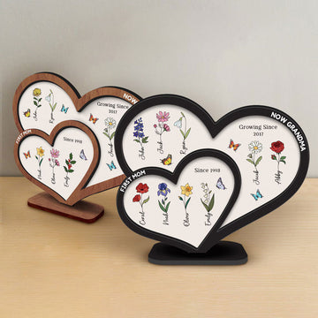 Birth Flower Sign Gifts For Mom, Personalized "First Mom Now Grandma" Sign, Unique Mothers Day Gift, Gift for Mom and Grandma MS16 - Kindlytoys