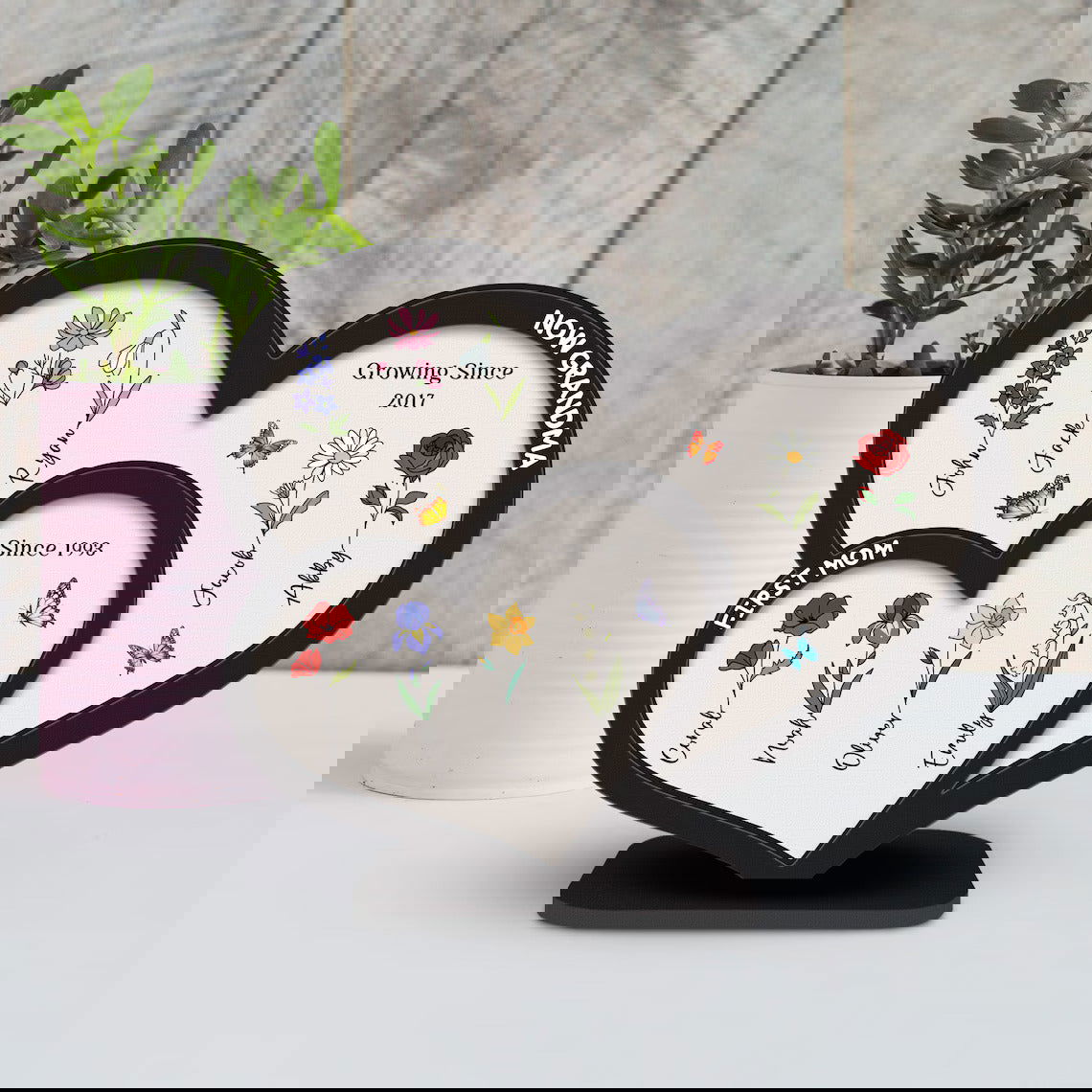 Birth Flower Sign Gifts For Mom, Personalized "First Mom Now Grandma" Sign, Unique Mothers Day Gift, Gift for Mom and Grandma MS16 - Kindlytoys