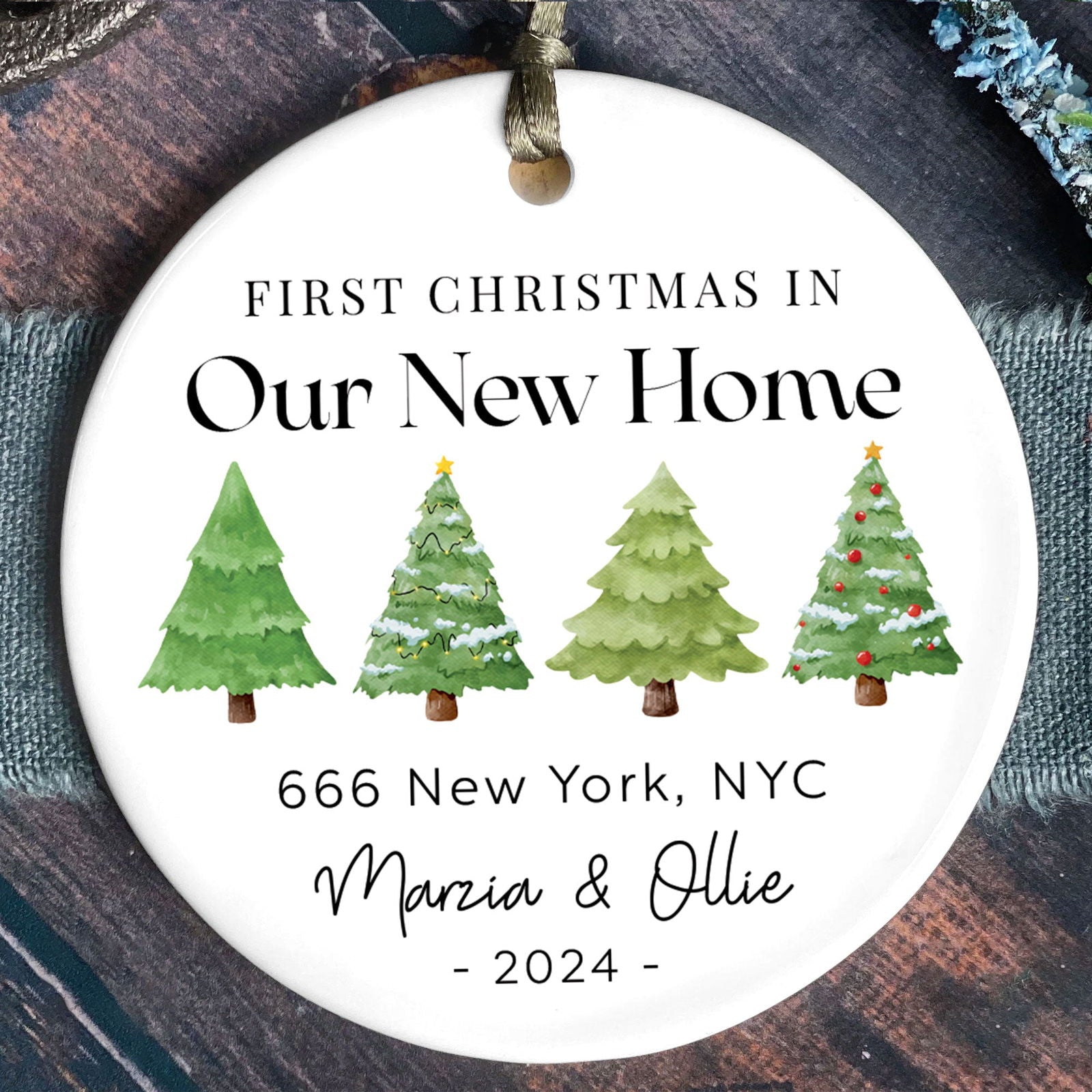 Ceramic New Home Ornament, Personalized First Christmas New Home Ornament CX02-10 - Kindlytoys