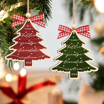 Custom 3D Christmas Tree Ornament, Family Names Ornament, Christmas Gift Tag CF168 - Kindlytoys