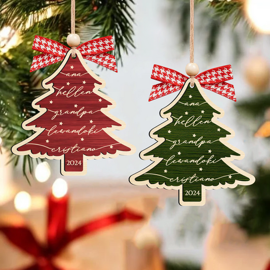Custom 3D Christmas Tree Ornament, Family Names Ornament, Christmas Gift Tag CF168 - Kindlytoys