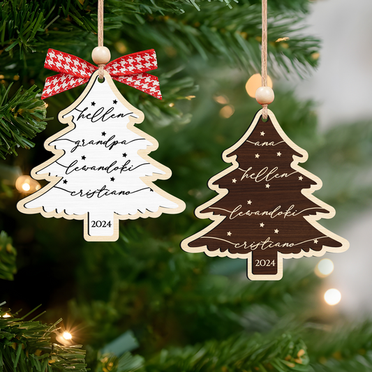 Custom 3D Christmas Tree Ornament, Family Names Ornament, Christmas Gift Tag CF168 - Kindlytoys