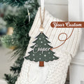 Custom 3D Christmas Tree Stocking Tags/Ornament, Christmas Gift Tag, Custom Wood Name Tags Painted, CF72 - Kindlytoys
