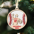 Custom Baseball Wood Ornament 2 Layered, Personalized Baseball Ornament CF429 - Kindlytoys