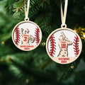 Custom Baseball Wood Ornament 2 Layered, Personalized Baseball Ornament CF429 - Kindlytoys