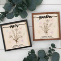 Custom Birth Month Flowers Sign, First Mom Now Grandma Gift, Unique Mothers Day Gift, Personalized Gift for Mom and Grandma MS22 - Kindlytoys