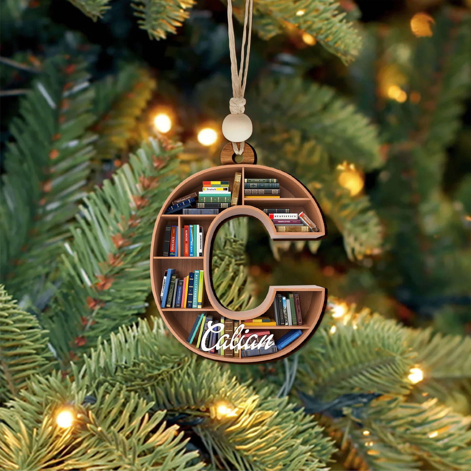 Custom Bookish Ornament, Personalized Christmas Book Tree Name Ornament CF114 - Kindlytoys