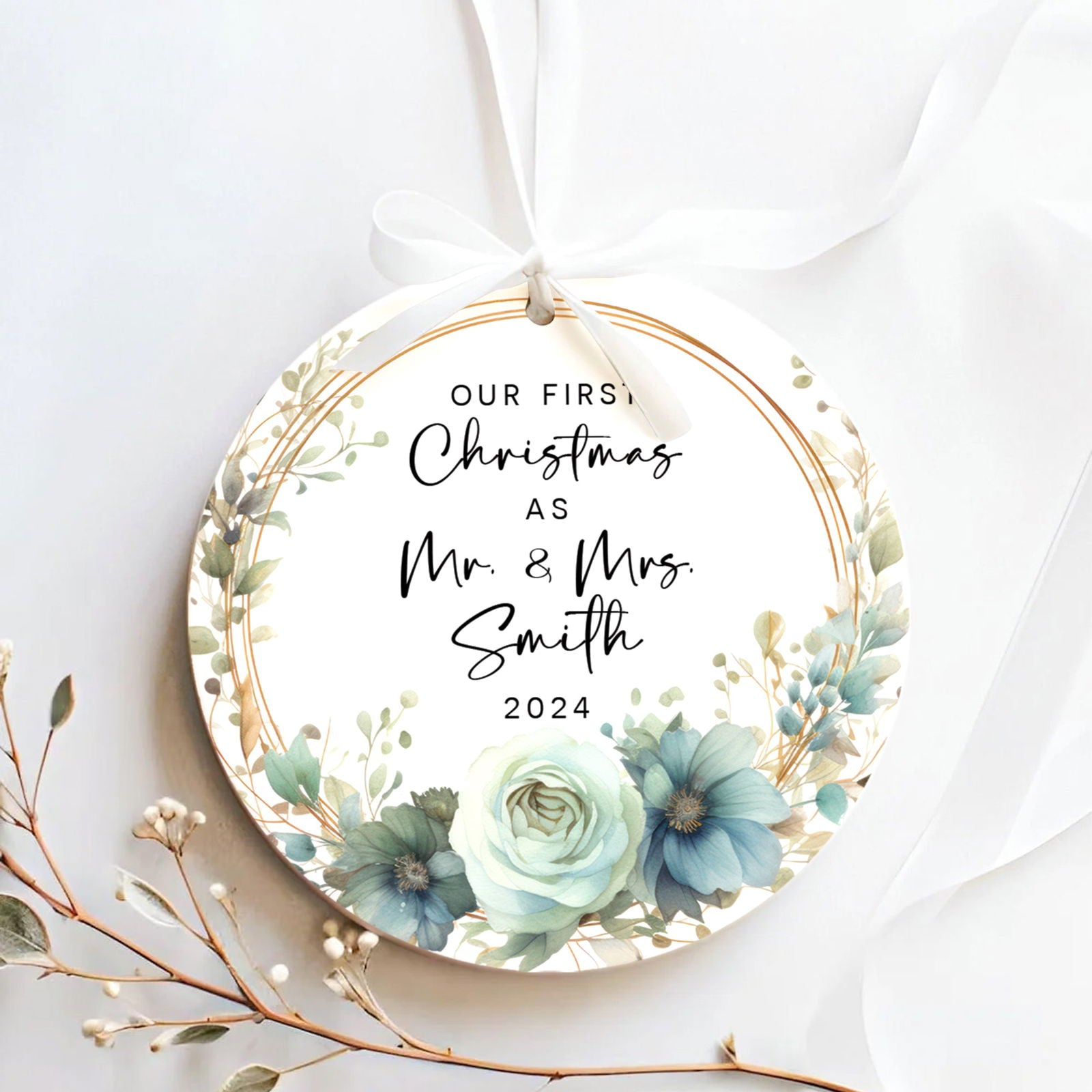 Custom Couple Ornament Gift, Ornament Engagement Gift For Newly Engaged Couple CX03-44 - Kindlytoys