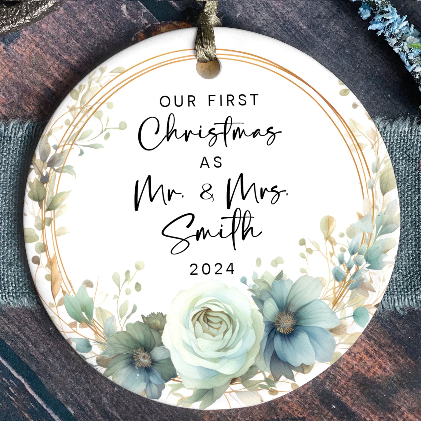 Custom Couple Ornament Gift, Ornament Engagement Gift For Newly Engaged Couple CX03-44 - Kindlytoys