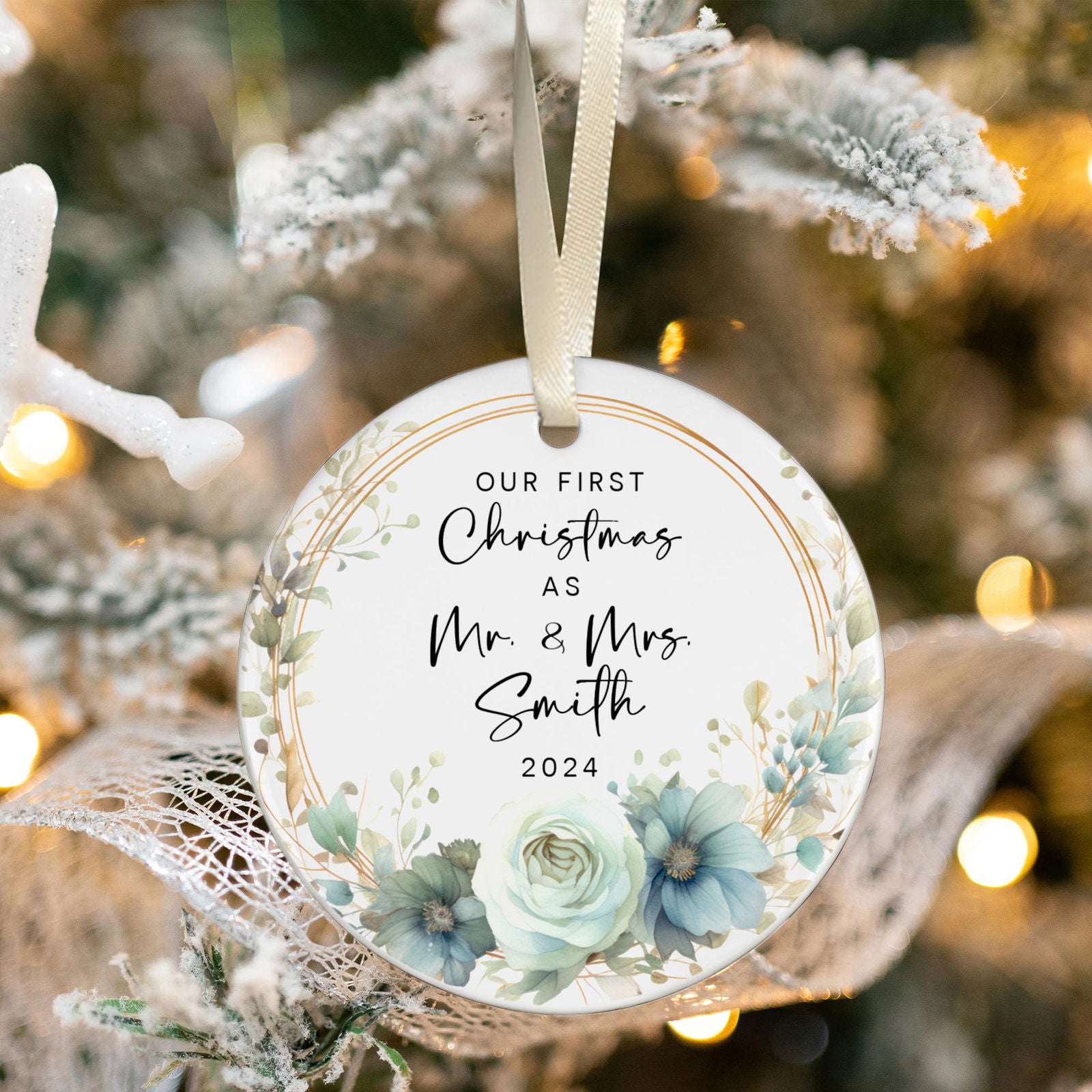 Custom Couple Ornament Gift, Ornament Engagement Gift For Newly Engaged Couple CX03-44 - Kindlytoys