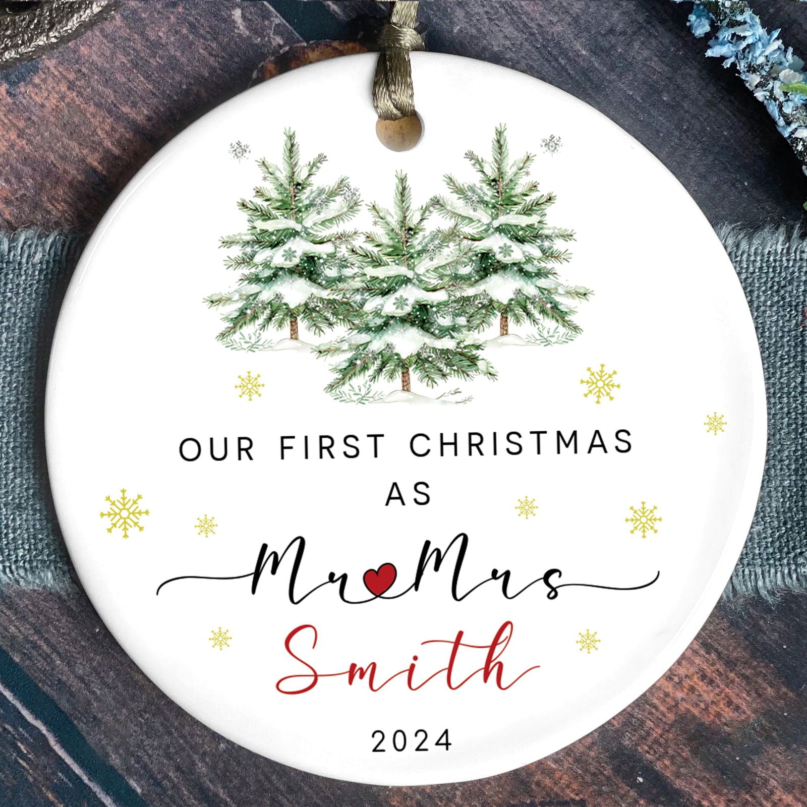 Custom Couple Ornament Gift, Ornament Engagement Gift For Newly Engaged Couple CX03-46 - Kindlytoys