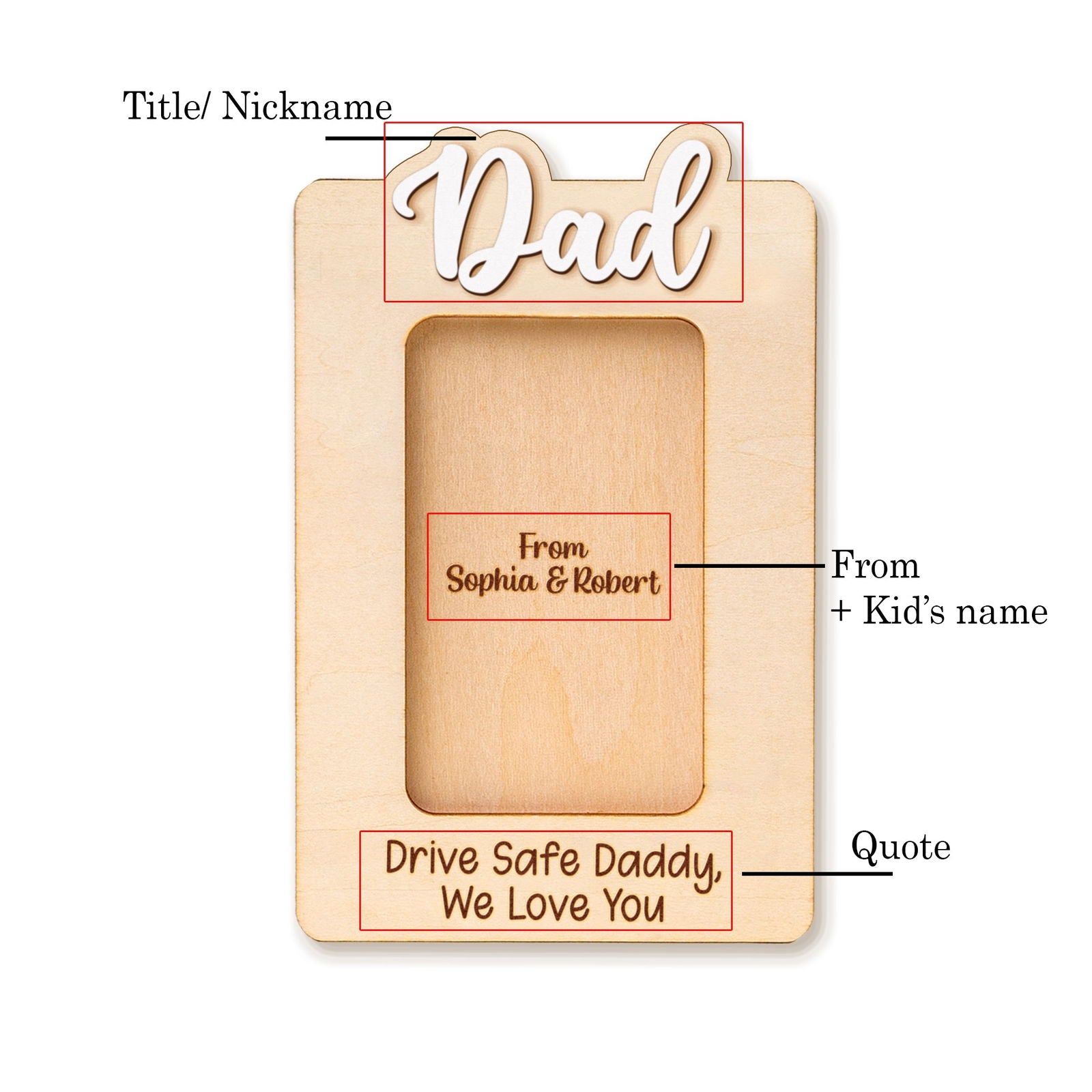 Custom Dad Photo Car Visor Clip, Father's Day Gift, Personalized Picture Frame, Gift for Papa dad Grandpa, Custom Visor Clip CV05 - Kindlytoys