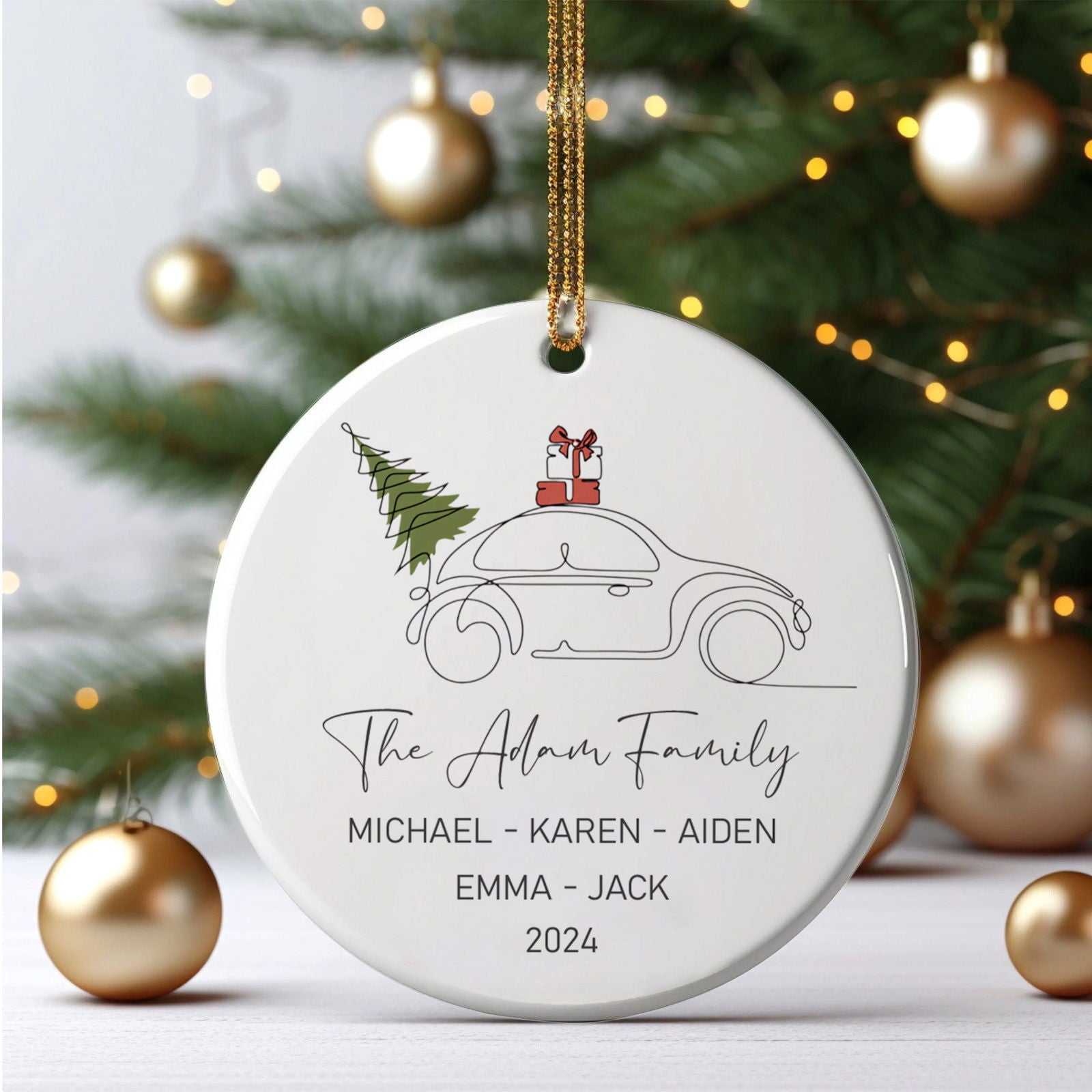 Custom Family Christmas Ornament, Personalised Family Christmas Keepsake CX03 - Kindlytoys