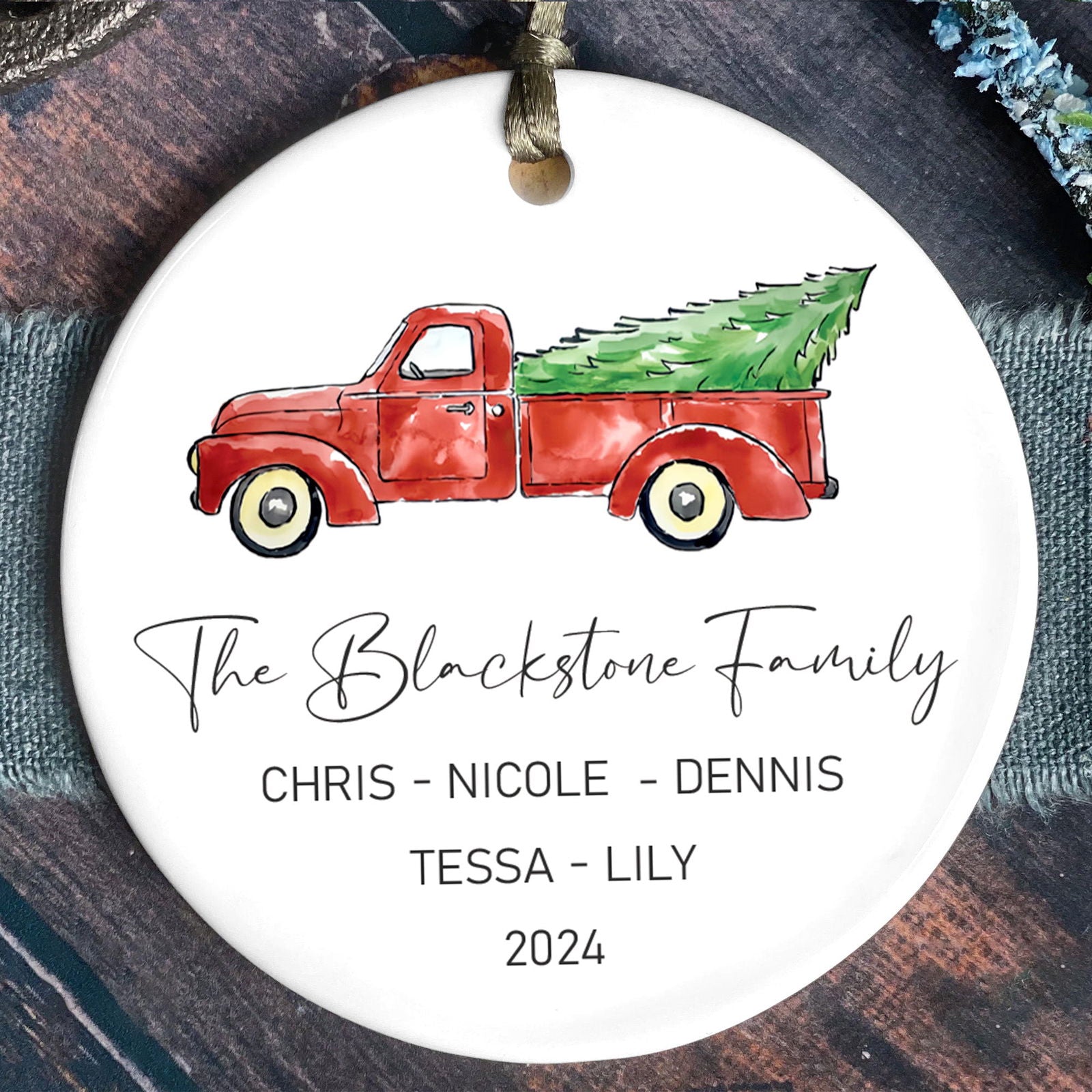 Custom Family Christmas Ornament, Personalised Family Christmas Keepsake CX03 - Kindlytoys