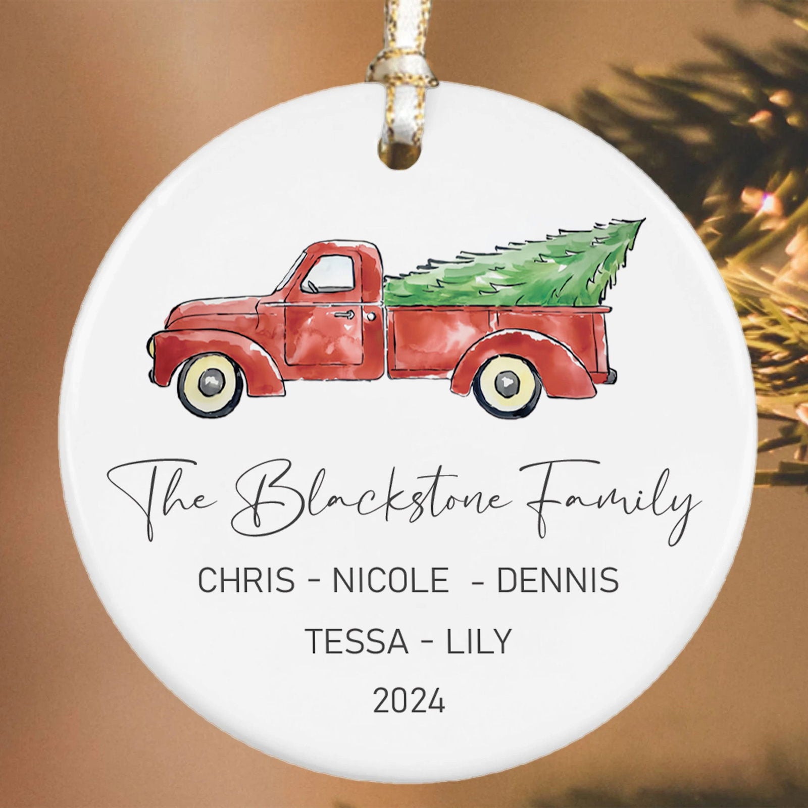 Custom Family Christmas Ornament, Personalised Family Christmas Keepsake CX03 - Kindlytoys