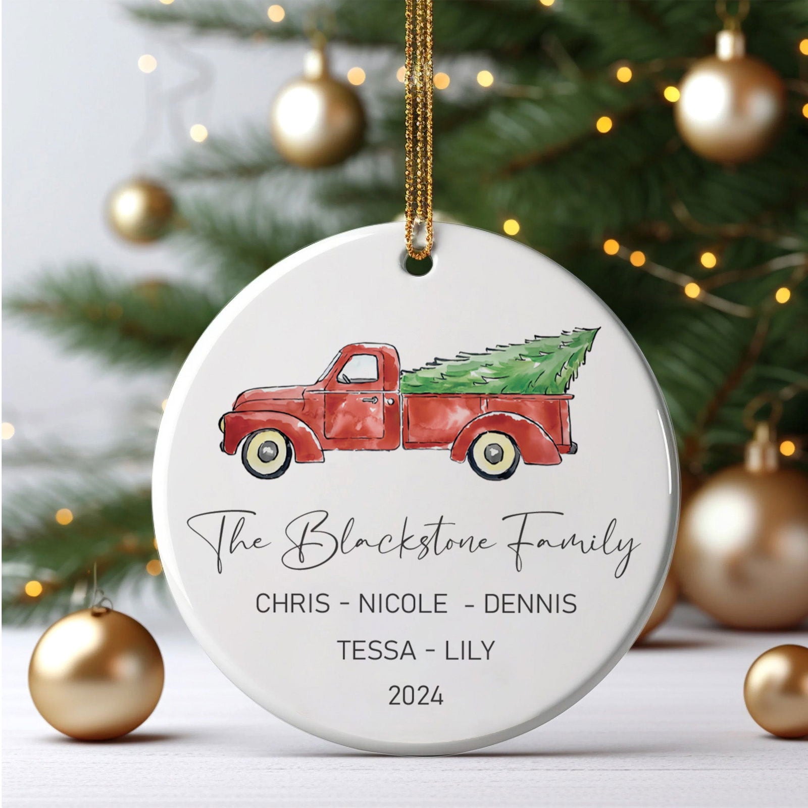 Custom Family Christmas Ornament, Personalised Family Christmas Keepsake CX03 - Kindlytoys