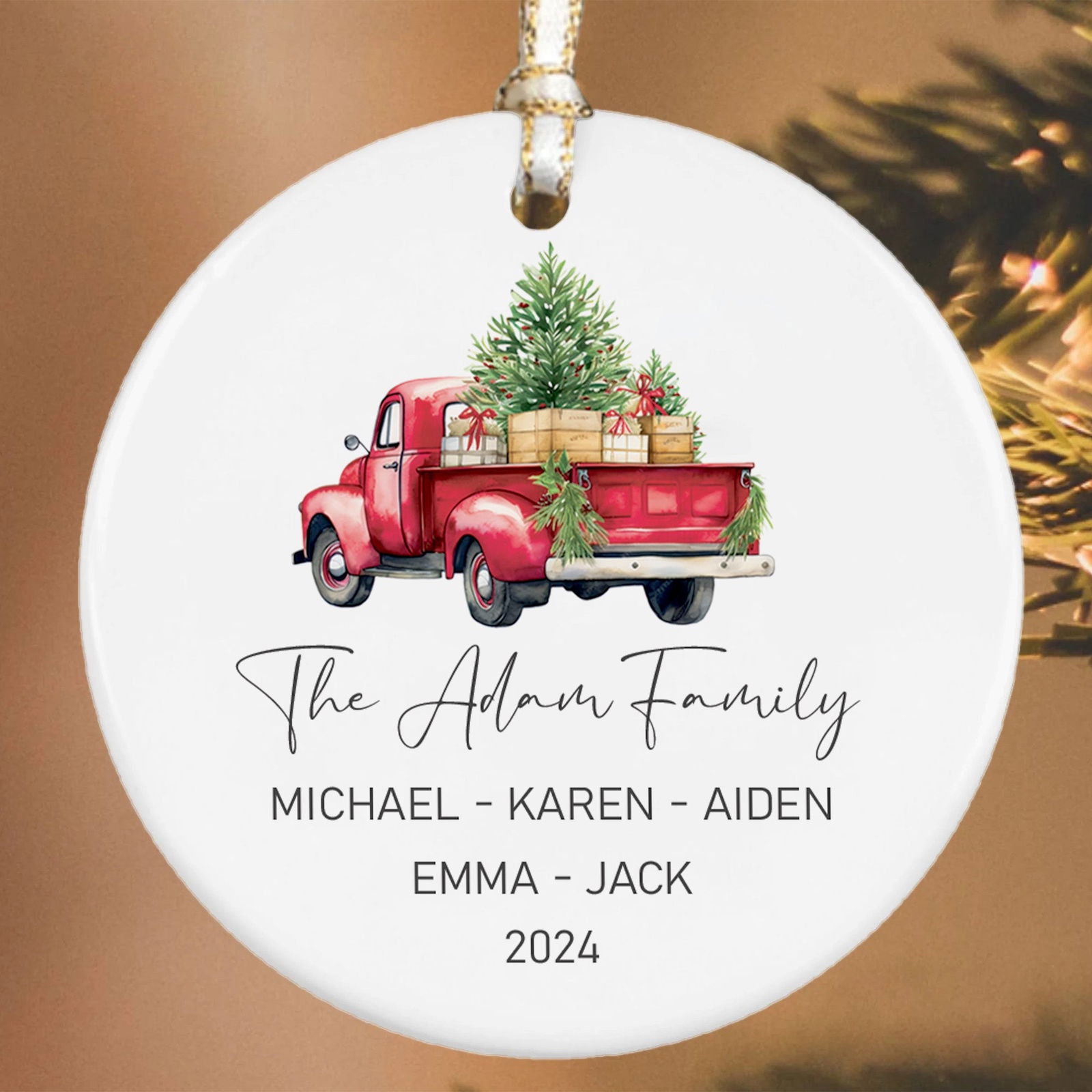 Custom Family Christmas Ornament, Personalised Family Christmas Keepsake CX03 - Kindlytoys