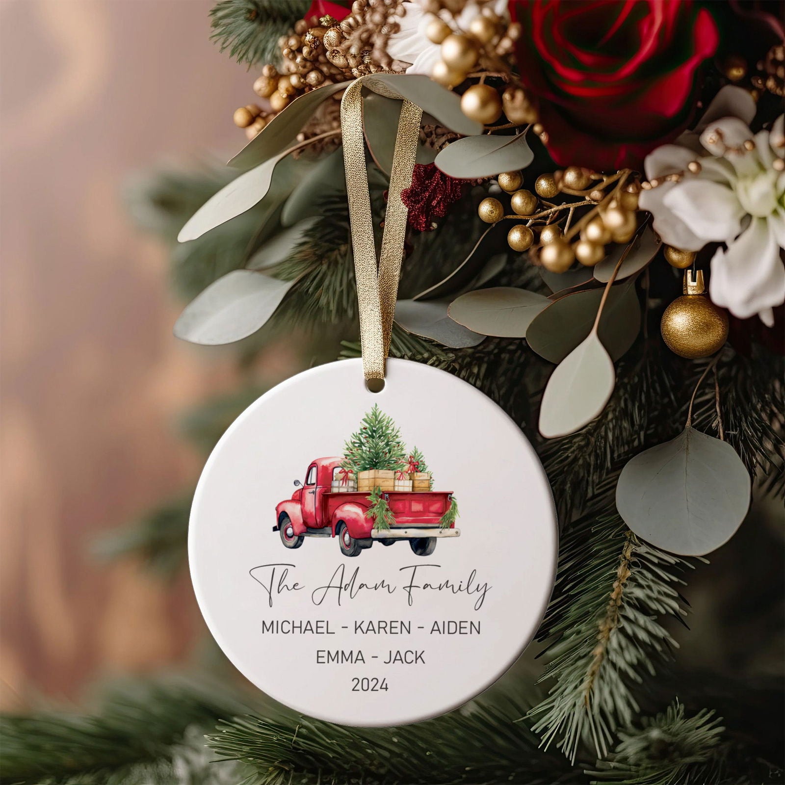 Custom Family Christmas Ornament, Personalised Family Christmas Keepsake CX03 - Kindlytoys