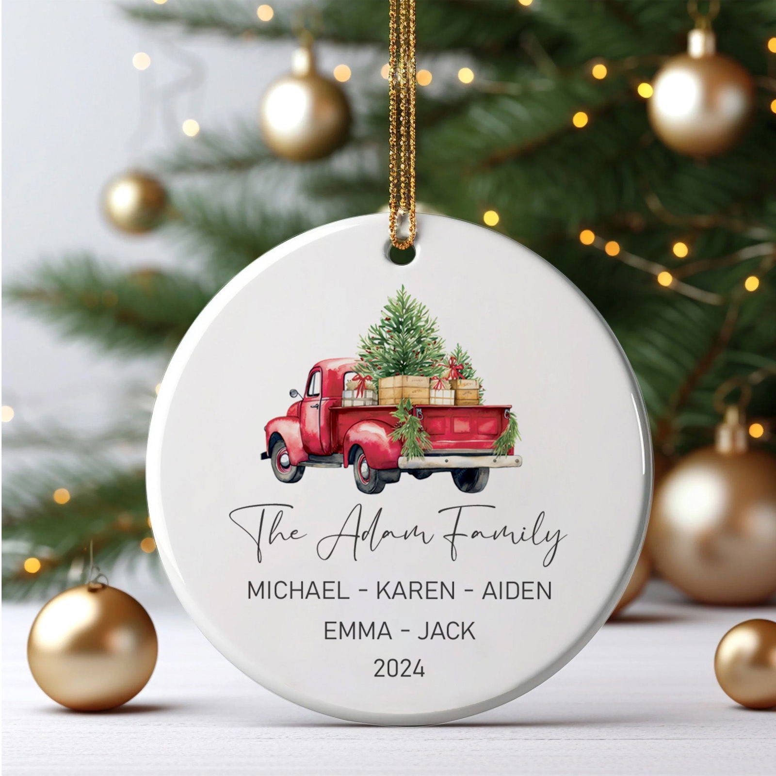 Custom Family Christmas Ornament, Personalised Family Christmas Keepsake CX03 - Kindlytoys