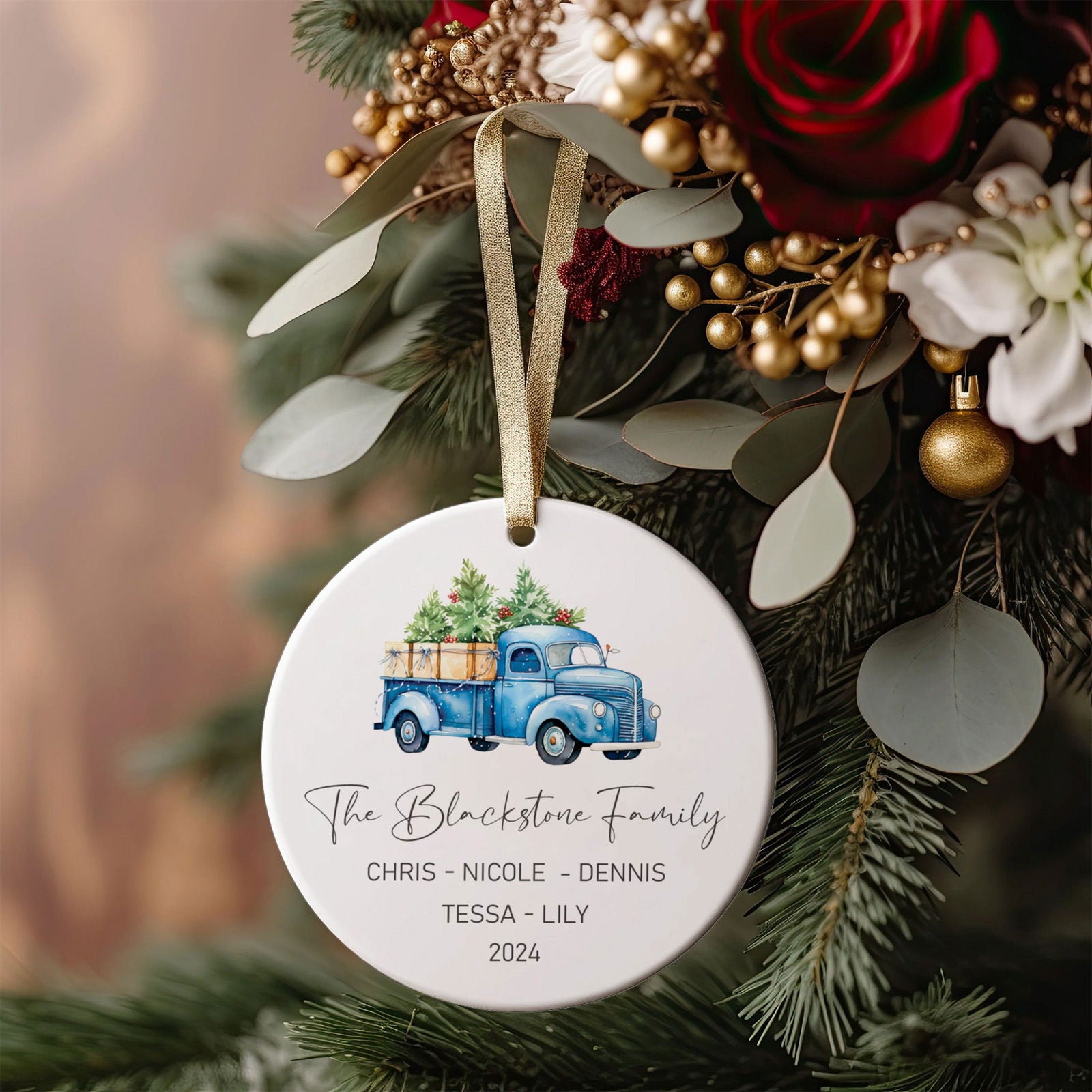 Custom Family Christmas Ornament, Personalised Family Christmas Keepsake CX03 - Kindlytoys