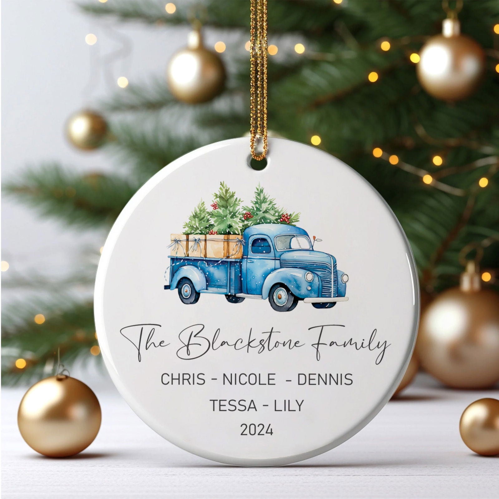 Custom Family Christmas Ornament, Personalised Family Christmas Keepsake CX03 - Kindlytoys