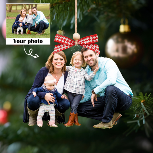 Custom Family Photo Ornament, Custom Picture Ornament Christmas CF620