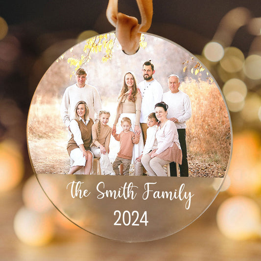 Custom Family Photo Ornament, Personalized Family Ornament with Christmas Tree AV03-13 - Kindlytoys