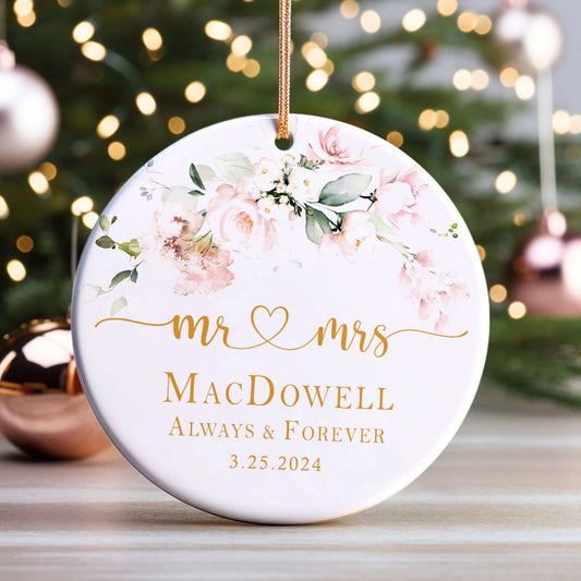 Custom First Christmas Couple Ornament, Married Ornament Gift, Wedding Gift, Personalized Couple Gifts, Personalized Gift with Names CX03-25 - Kindlytoys