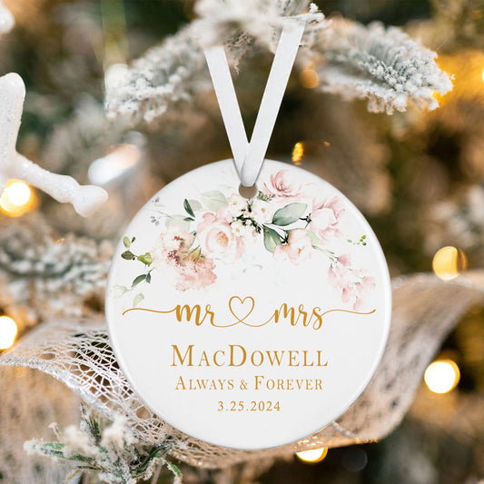 Custom First Christmas Couple Ornament, Married Ornament Gift, Wedding Gift, Personalized Couple Gifts, Personalized Gift with Names CX03-25 - Kindlytoys
