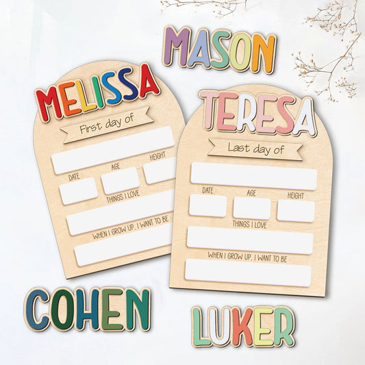 Custom First Day Last Day of School Interchangeable Sign SS58 - Kindlytoys