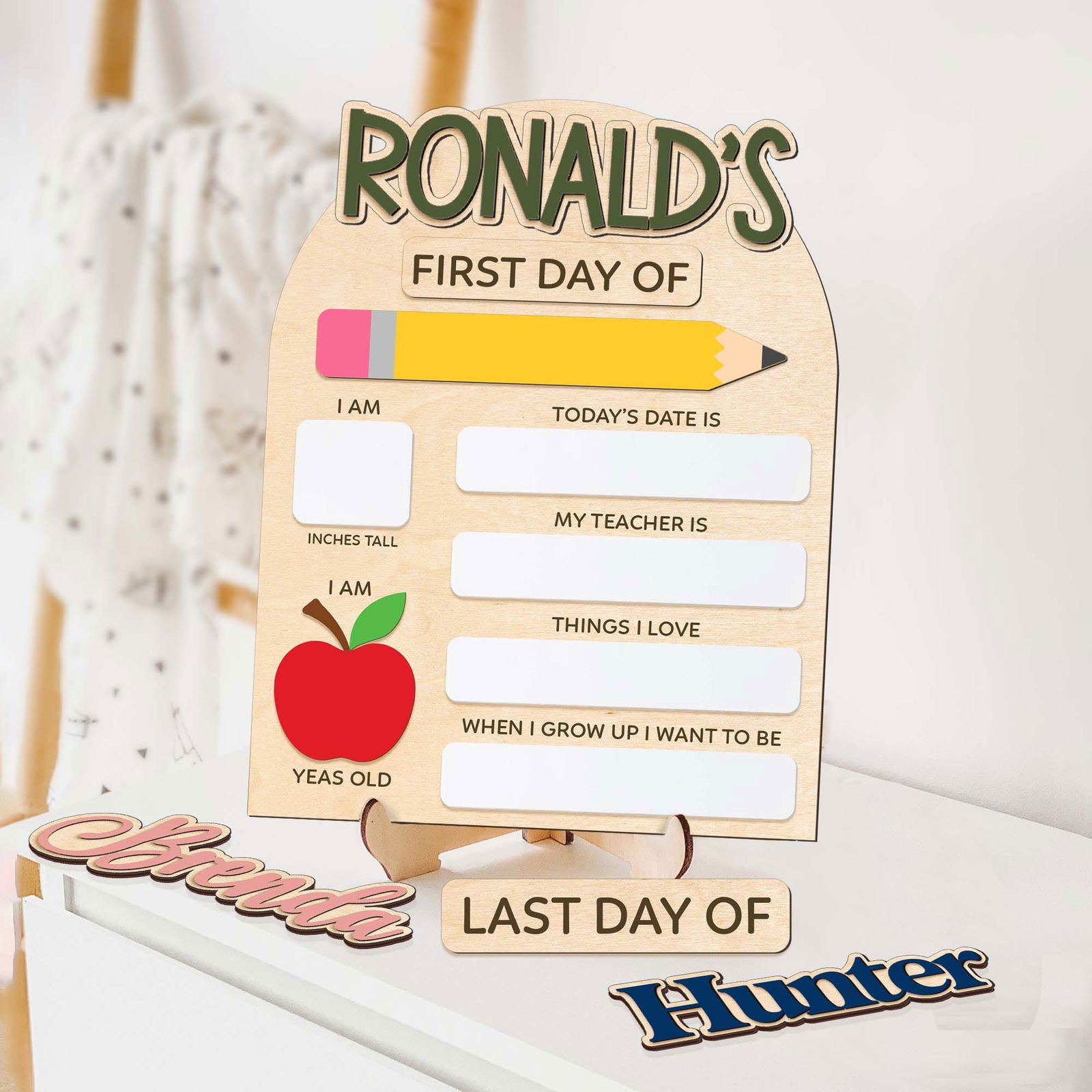 Custom First Day Last Day of School Interchangeable Sign SS59 - Kindlytoys