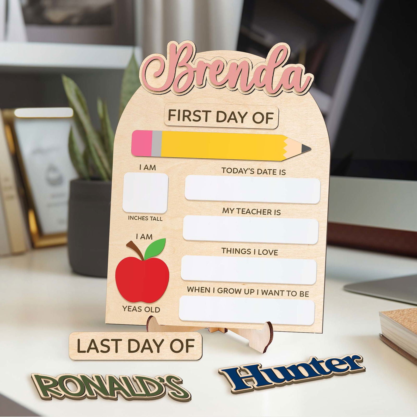 Custom First Day Last Day of School Interchangeable Sign SS59 - Kindlytoys