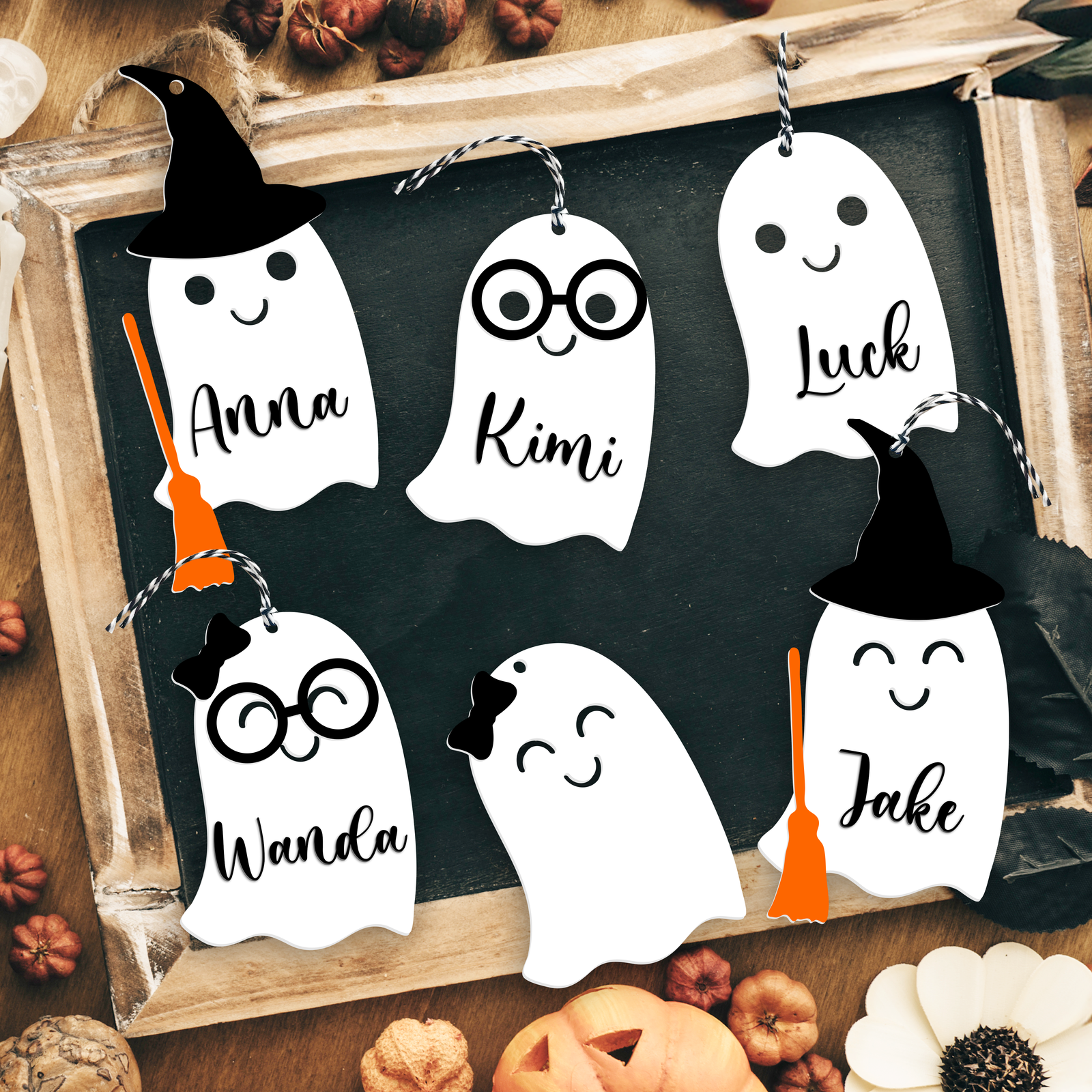 Custom Halloween Basket Tags, Personalized Halloween Name Tags HX03 - Kindlytoys