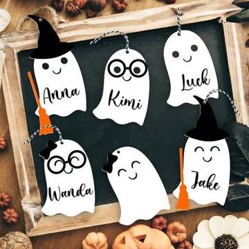 Custom Halloween Basket Tags, Personalized Halloween Name Tags HX03 - Kindlytoys