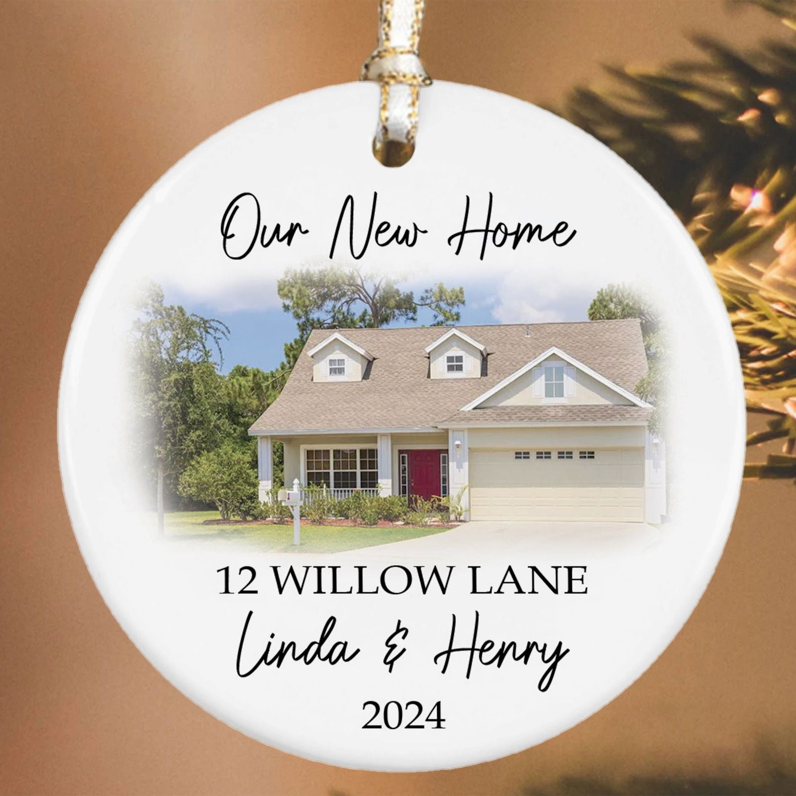 Custom House Address Christmas Ornament, Couples New Home Ornament CX01-3 - Kindlytoys
