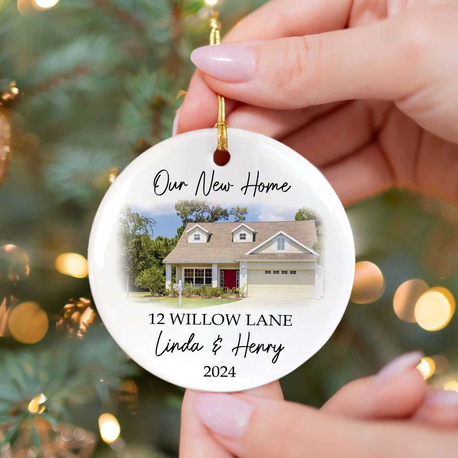 Custom House Address Christmas Ornament, Couples New Home Ornament CX01-3 - Kindlytoys