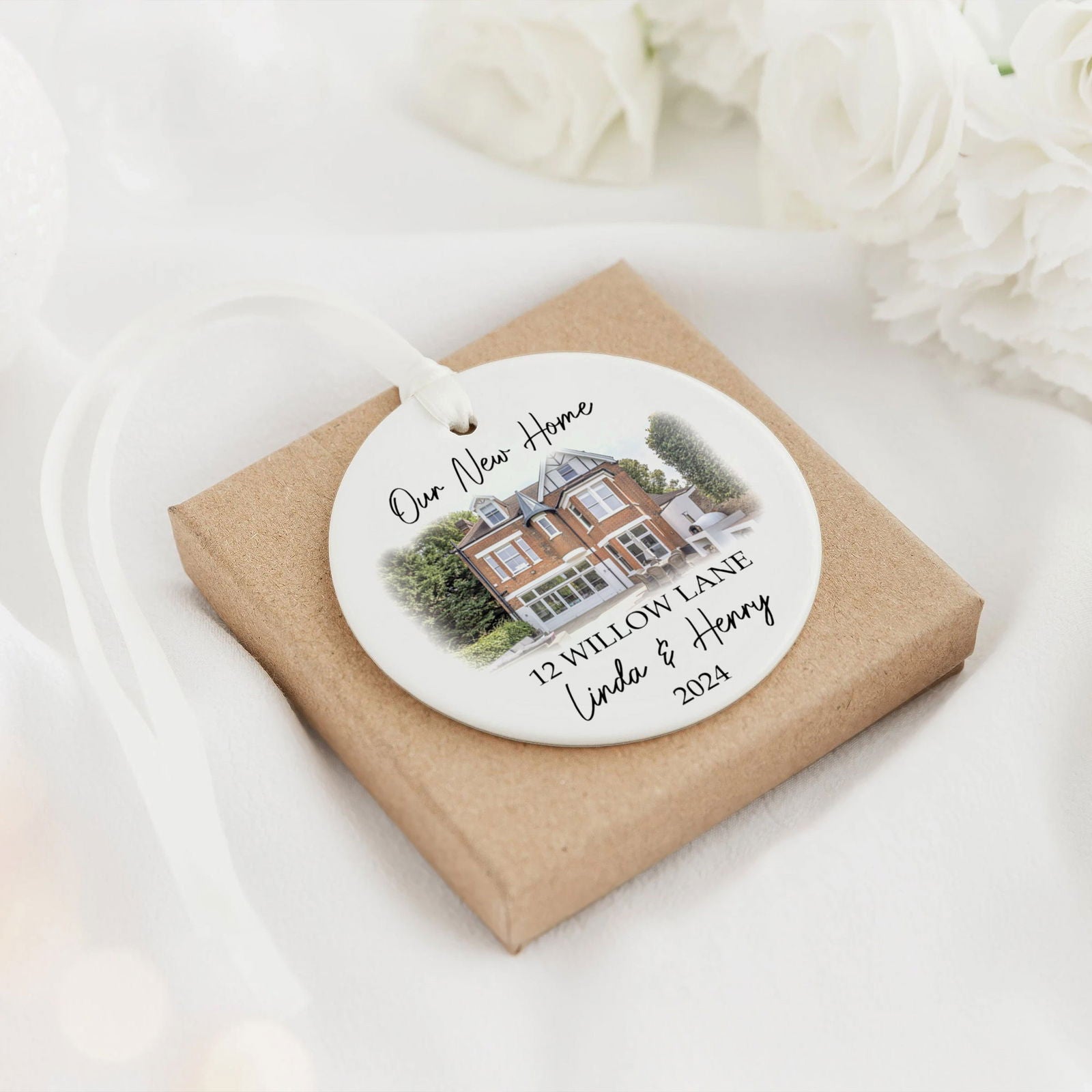 Custom House Address Christmas Ornament, Couples New Home Ornament CX01-3 - Kindlytoys