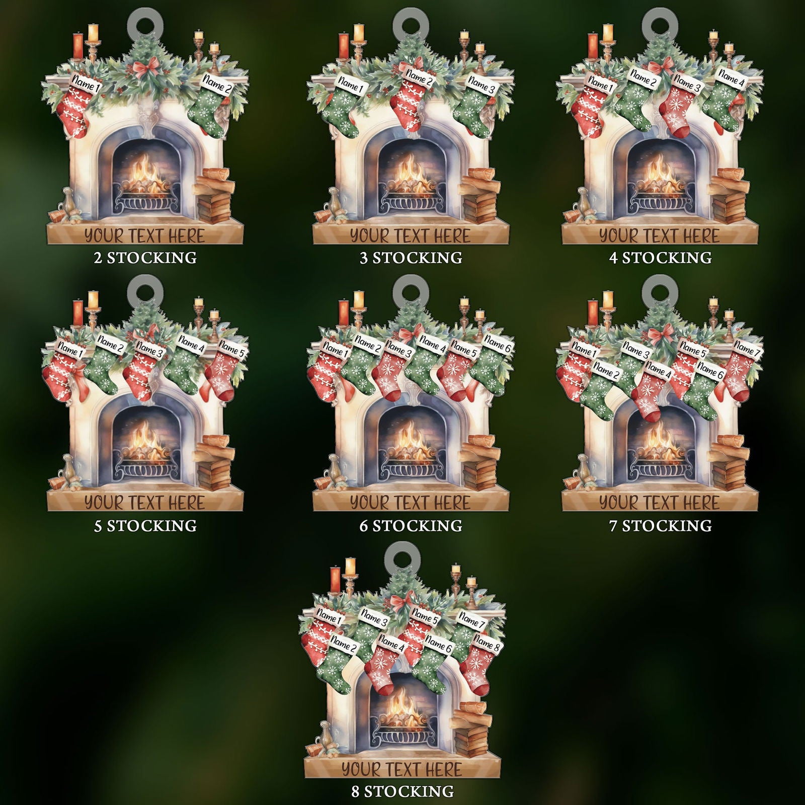Custom Pet Family Christmas Ornaments, Flat Acrylic Family Ornament With Pets CF265 - Kindlytoys
