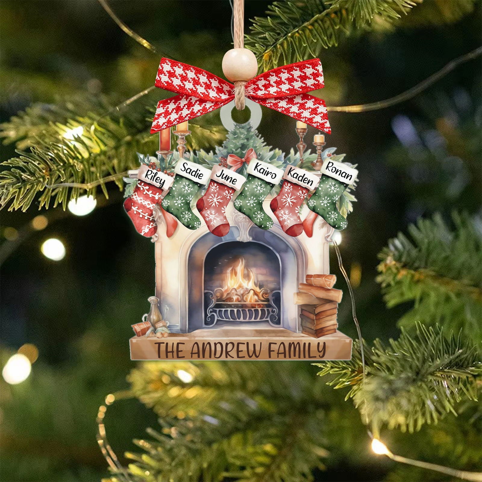 Custom Pet Family Christmas Ornaments, Flat Acrylic Family Ornament With Pets CF265 - Kindlytoys