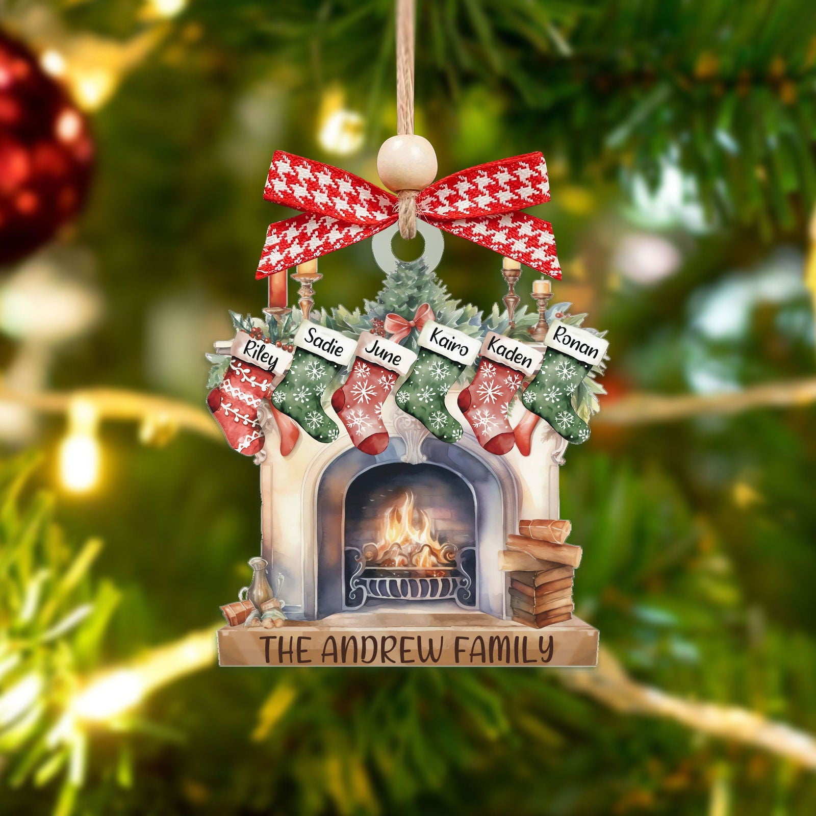 Custom Pet Family Christmas Ornaments, Flat Acrylic Family Ornament With Pets CF265 - Kindlytoys