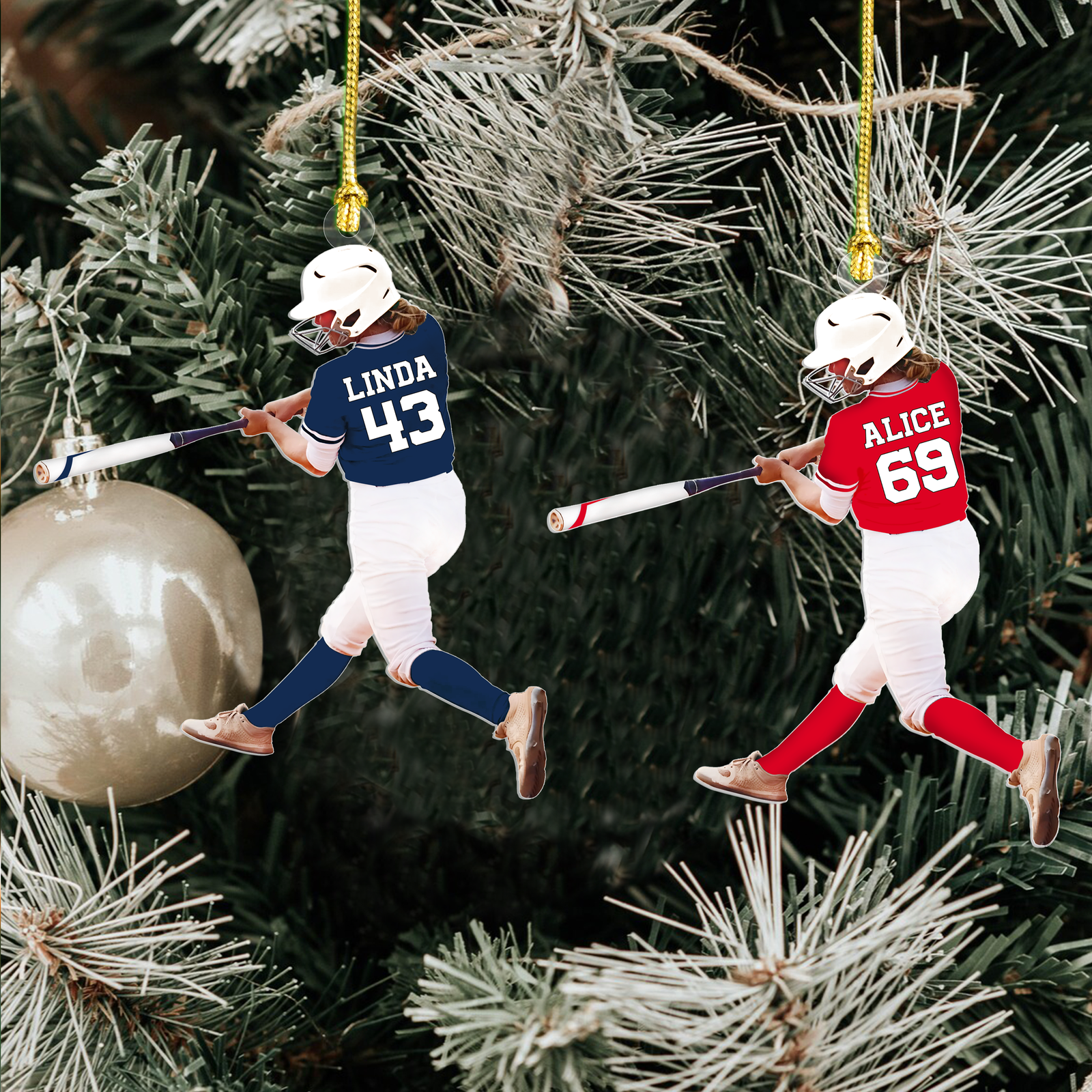 Custom Softball Acrylic Ornament, Personalized Softball, Baseball Ornament CF435 - Kindlytoys