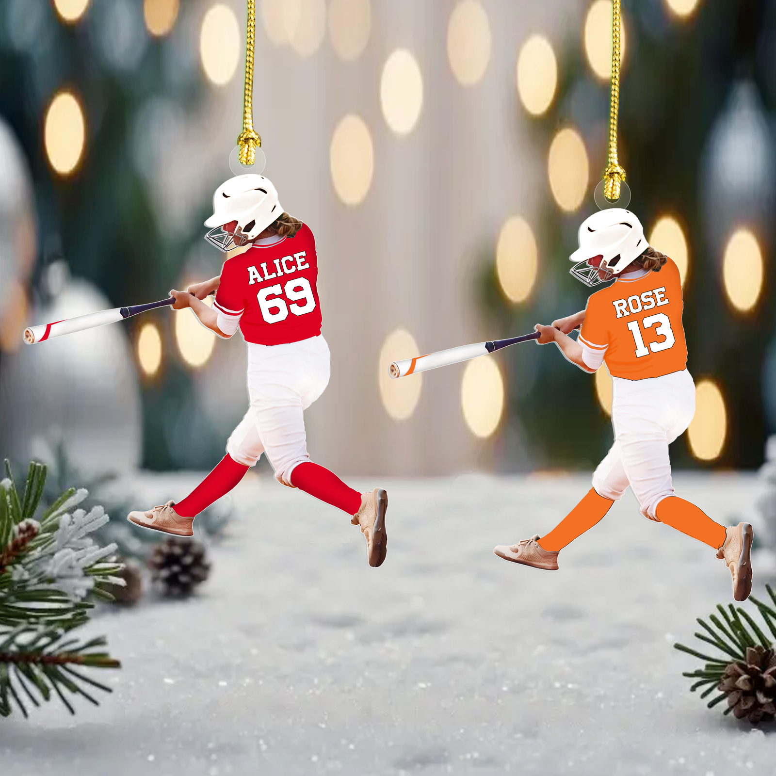 Custom Softball Acrylic Ornament, Personalized Softball, Baseball Ornament CF435 - Kindlytoys