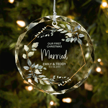 Custom Wedding Christmas Glass Ornament, Location Map Wedding Ornament, Married Ornament, Wedding Ornament, Personalized Ornament Wedding GX05-12 - Kindlytoys