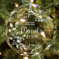 Custom Wedding Christmas Glass Ornament, Location Map Wedding Ornament, Married Ornament, Wedding Ornament, Personalized Ornament Wedding GX05-12 - Kindlytoys
