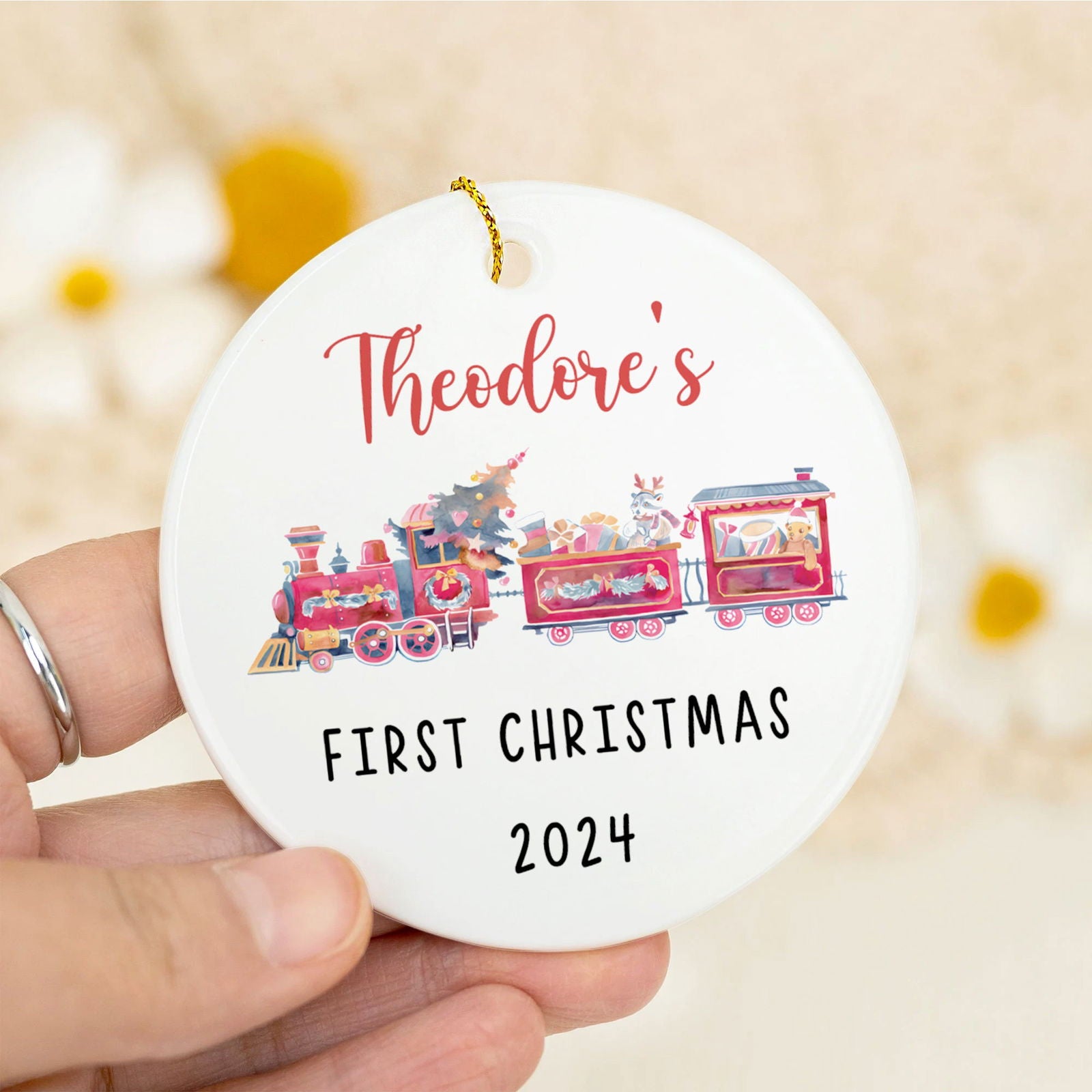 Customized Ceramic Baby Christmas Ornament, Personalized First Christmas Baby Ornament Gift, Holiday Keepsake Ornament, First Christmas Gift, Gift For Baby CX02-63 - Kindlytoys